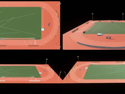 Track and Field Low-poly 3D model
