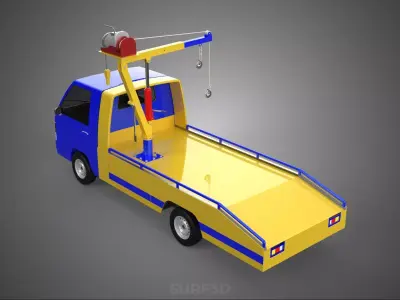 TOWING TOW TRUCK RECOVERY LIFTING CRANE WINCH HOIST BOOM JIB CAR 3D model