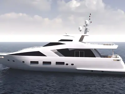 Modern Yacht Low-poly 3D model