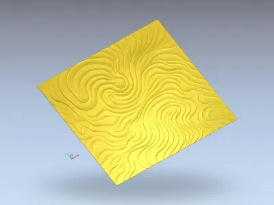 Decorative Wave Wall Panel for CNC - Flowing Modern Style 03 3D model