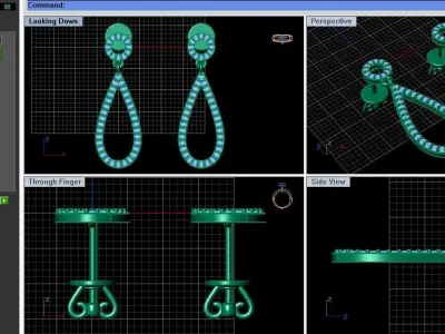 Drops classic earrings 3D print model