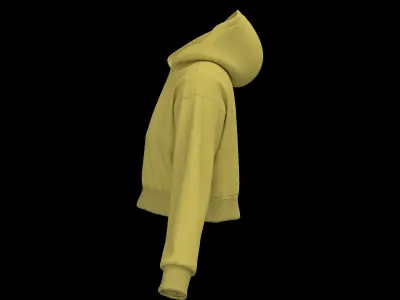 Female crop hoodie 3D model