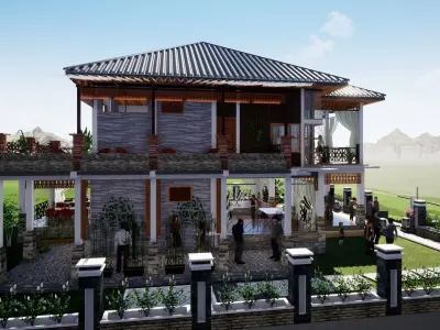 villa 2 floors 3D model