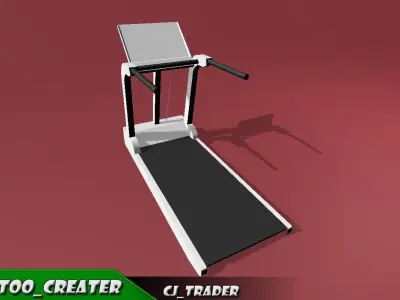 Gym Treadmill Lowpoly 3D model Free Free low-poly 3D model
