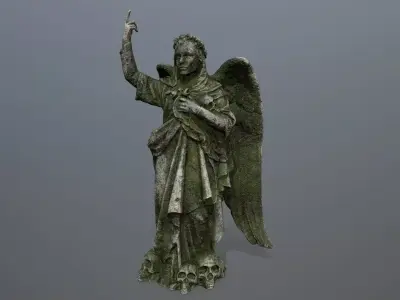 angel statue Low-poly 3D model