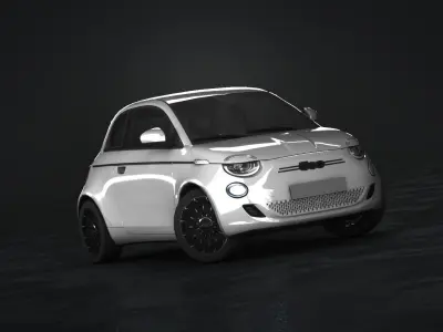 Fiat 500 2021 Low-poly 3D model