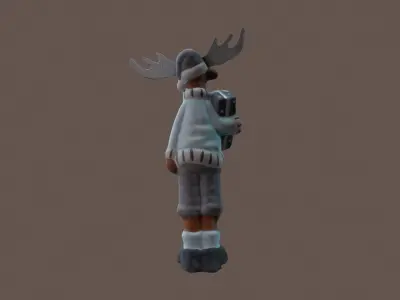 Christmas Deer Low-poly 3D model
