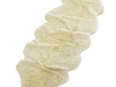 Sheepskin Ivory Area Rug 3D model
