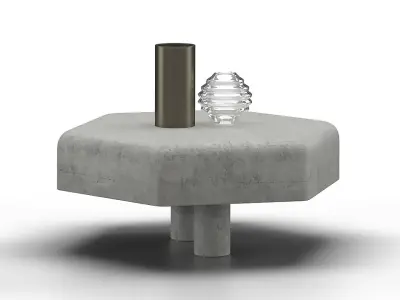 Modern Coffe Table With Props V1 3D model