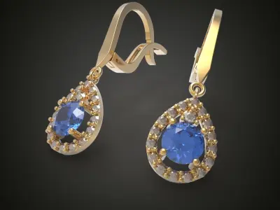 Earring 3D model 3D printable model 0003 Free 3D print model