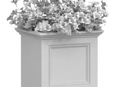 Flower bed in a garden box planter pot 3D model