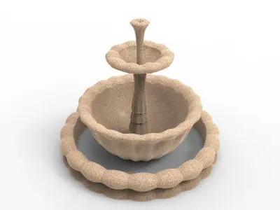 classic fountain Low-poly 3D model