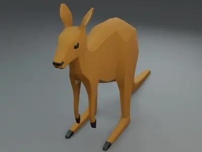 low Poly Kangaroo 3D model Low-poly 3D model