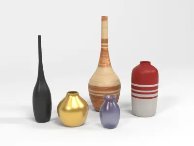Vases Low-poly 3D model