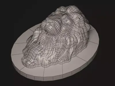 lionhead sculpture of lion Low-poly 3D model