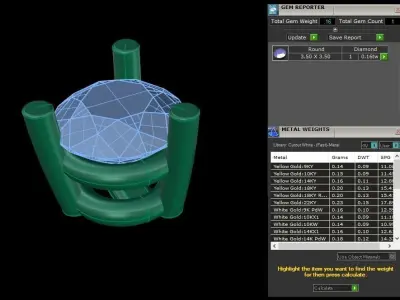 3 Prong Solitaire Earring Stud Basket 3mm50 3D print model