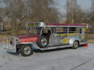 Filipino Jeepney Low Poly - PBR - Game Ready Low-poly 3D model