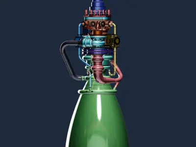 SpaceX Raptor 3 engine 3D 3D print model