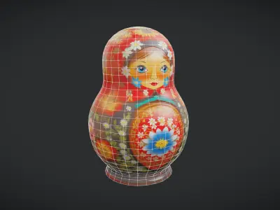 Matryoshka Doll Low-poly 3D model