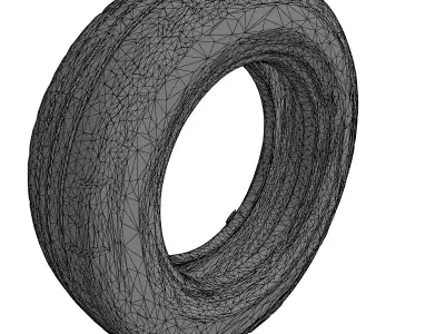 Realistic Car Tire Wheel 3D Model Low-poly 3D model