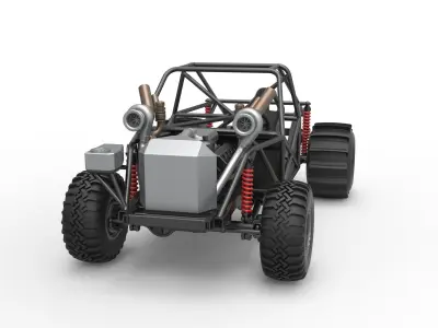 Uphill Sand Racing Dragster Base Version 3 Scale 1 to 25 3D print model