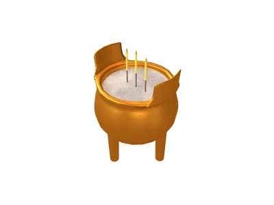 Cartoon Incense Burner v1 002 Low-poly 3D model
