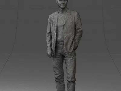 Guy gray blazer and jeans 0616 3D Print Ready 3D print model