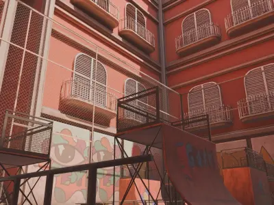 VR Skate Park Low-poly 3D model