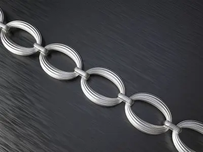 Line pattern chain link 3D print model