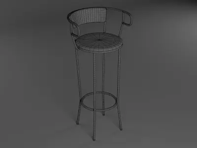 Kitchen stool Low-poly 3D model