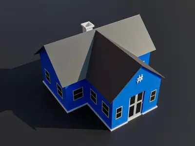 Low Poly City Buildings Free low-poly 3D model