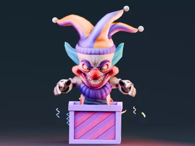 Stylized Halloween Props - Creepy Jack in the Box  Low-poly 3D model