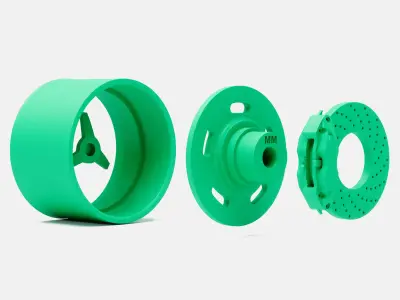 15x10 Kidney Bean Wheel and Brake 3D print model