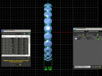 U Shaped Eternity Ring 3 point 1 mm stone size swiss 12 and EU52 3D print model