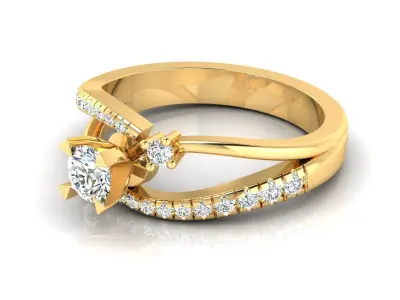 Ring M4 The luxury female ring with gems wedding 3D print model