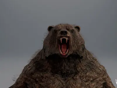 WEREWOLF BEAR Low-poly 3D model