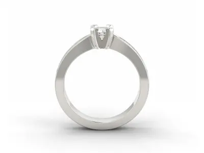 D-0882 diamond engagement ring gold 3D print model