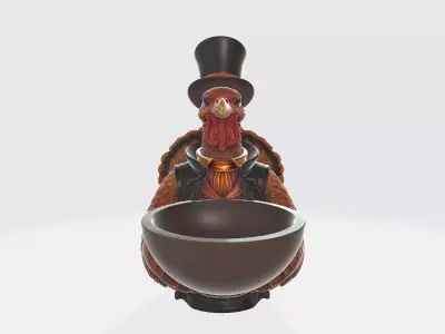 Turkey Candy Bowl Holder Festive 3D Printed Holiday 3D print model
