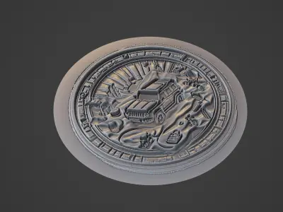 Car Pendant Medallion 3D print model 6