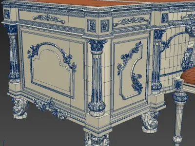 Classical Desk ArmChair 3D model
