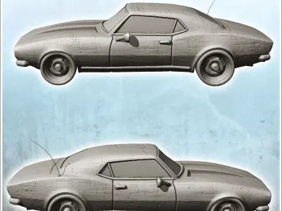 Chevrolet Camaro Z28 muscle car 2 - Modern WW2 WW1 World War Dia 3D print model