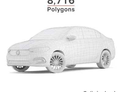 Fiat Tipo 2016 Low-poly 3D model