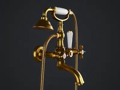Vintage Bathtub Faucet PBR 3D model