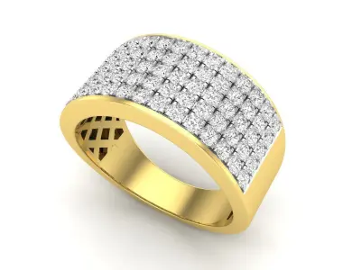 AV 436 Diamond Men Hip Hop Anniversary Wedding Band 3D print model