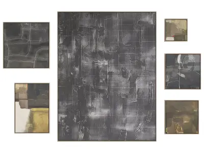 Abstract Painting Frame Set 05 3D model