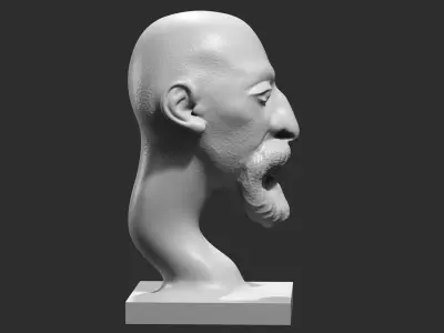 human head modern sculpture 3d print model 86 3D print model