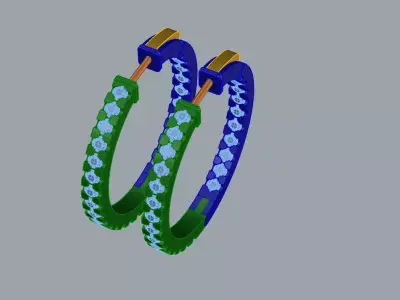Jewelry Earrings Brand Gold Diamond 3D print model