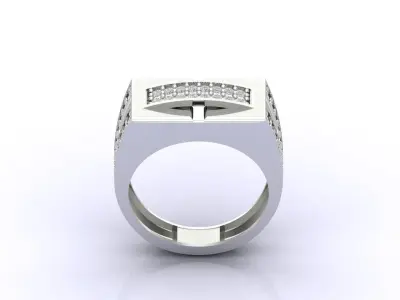 Print Ready STL 3DM  Gents Rings Diamond Men Ring  3D print model 69