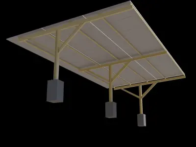 Solar Ready Car Port And Structural Members Dimensions Low-poly 3D model