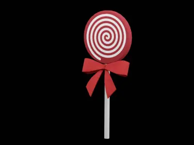 Christmas Lollipop Low-poly 3D model
